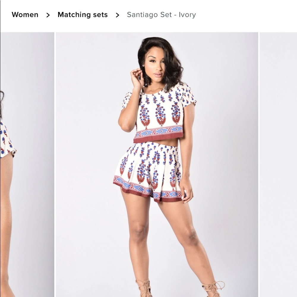 Fashion nova Santiago short set